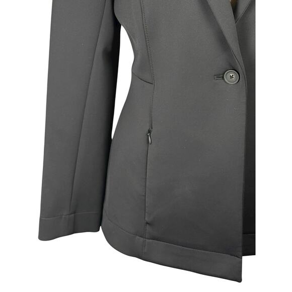 MM Lafleur Moreland Scuba Travel Blazer Jacket Women's 4 Black Career Minimalist - Picture 3 of 7